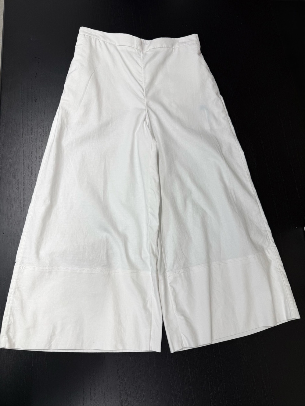 Banana Republic Factory White Cropped Wide-Leg Pants
